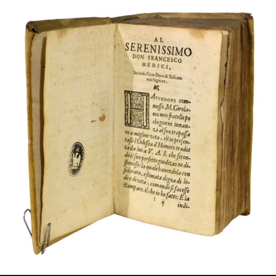 Omero - L'Odissea, Editore "Sermartelli - Firenze", 1582. Traduzione di Girolamo Baccelli